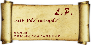 Leif Pénelopé névjegykártya